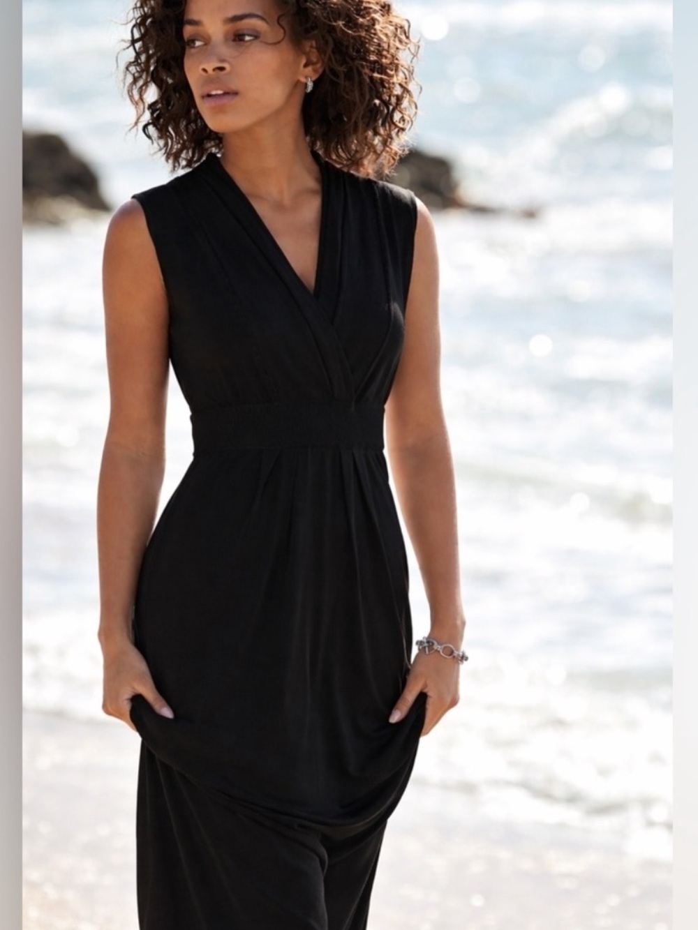 Peruvian Connection | Black Adriatico Pima Cotton Maxi Dress Medium